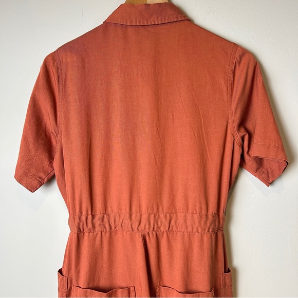 Marine Layer Baked Clay “Joni” Rust Jumpsuit - Button Front Drawstring Waist S - Picture 7 of 9